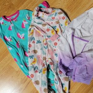 Feetie pajamas 18mo and jacket 12mo. Barely used